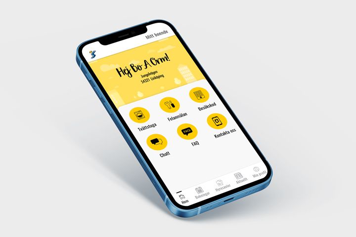 I Stångåstadens boendeapp kan hyresgästerna till exempel boka tvättid, göra felanmälningar och betala hyran med Swish.