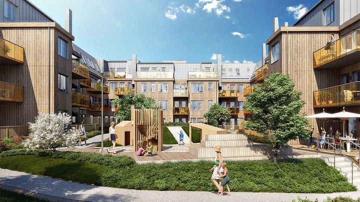 Flerbostadshus i trä - Lindbäcks Bygg.