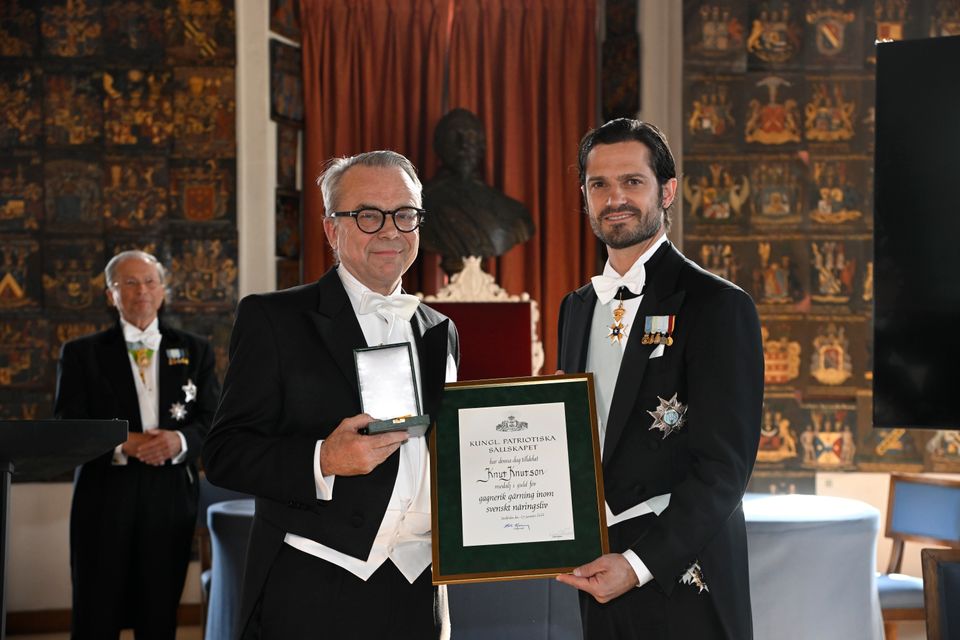 Näringslivsmedaljören Knut Knutson och H.K.H. Prins Carl Philip