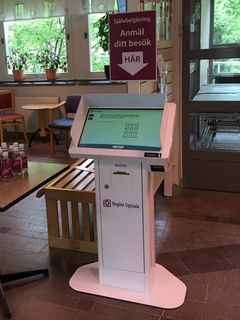 Självbejtäningsterminal som används av Region Uppsala.