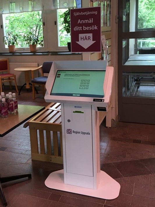 Självbejtäningsterminal som används av Region Uppsala.