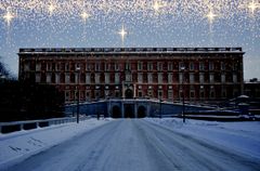 Stockholms slott kommer att vara kuliss när staden visar musikfyrverkeri. Norrbro och Gustav Adolfs torg är bästa publikplatserna. Foto: TT Nyhetsbyrån