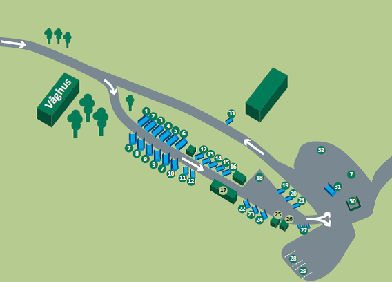 Under tiden som rampen på Vika byggs om, stängs höger körfält av, container 7-12 flyttas till vänster sida.
