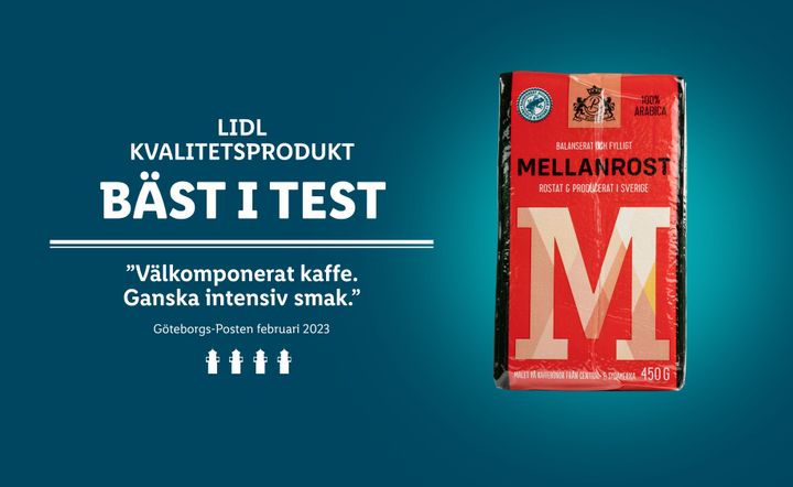 Lidls kaffe Bellarom Mellanrost är bäst i test.