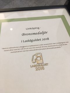 Diplomet till bronsmedaljören i Laddguldet 2018 med motivering.
