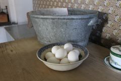 Ägg i Skånegården. Easter eggs in the Skåne farmstead. Foto: Maria Johansson/Skansen