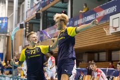 Melker Hemmingberg och Hannes Nyström är uttagna i U19-herrlandslaget. Foto: Martin Flousek/Tjeckiska Innebandyförbundet