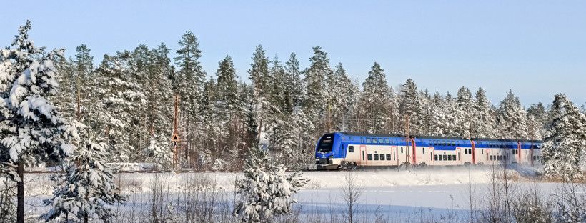 Mälartåg i vinterlandskap 