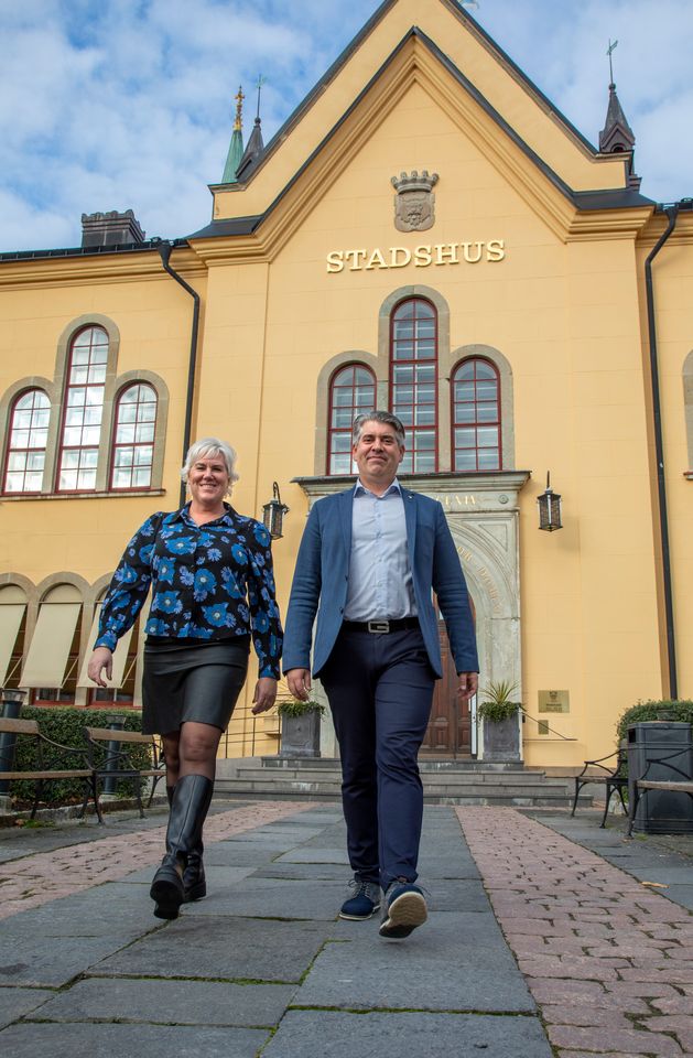 Niklas Borg (M) och Kristina Edlund (S) oktober 2022. Foto: Åke Karlsson