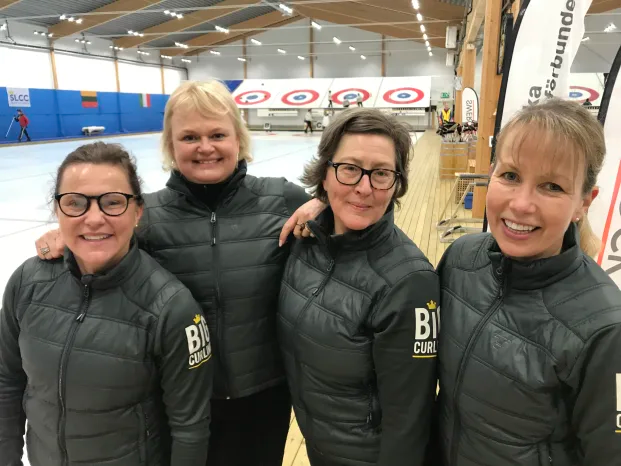 Svenska mästare för Seniorer (+51) damer 2019. Fr.v Helena Klange, Anette Norberg Anna Klange och Helena Lingham. Foto: © SCF