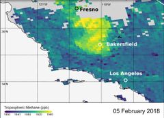 Metan över Kalifornien. Bild: IUP, University of Bremen