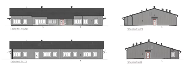 Fasadskiss: Ny gruppbostad inom LSS. Illustration Tecnicon konsult