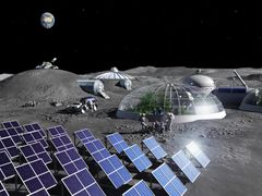 Så här skulle en framtida månbas kunna se ut. Illustration: ESA