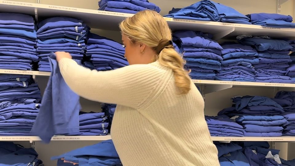 Textilsvinn lagerhylla