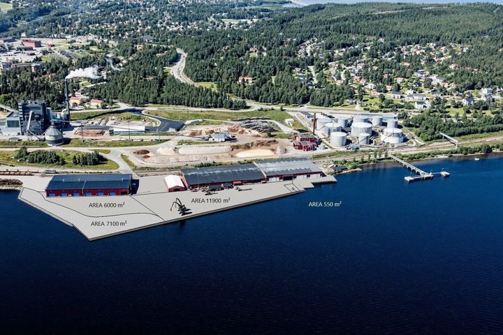 Förslag på utbyggnad av hamnen i Hörneborg. Illustration: Tecnicon