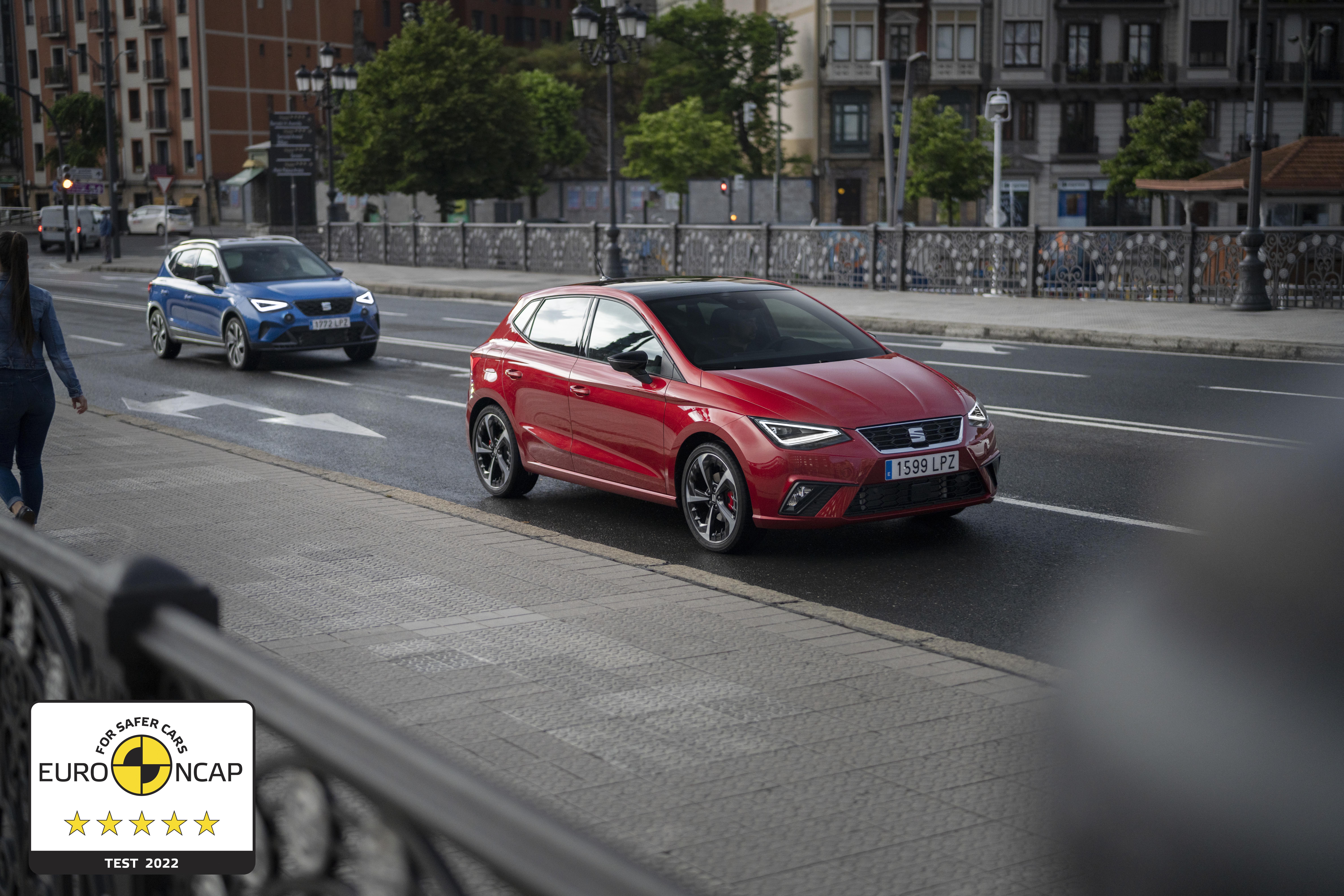 SEAT Ibiza och SEAT Arona får fem stjärnor i Euro NCAPs striktare säkerhetstester