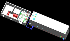 Bild: 3D-skiss över läkemedelsreningsanläggningen som tagits fram av Tekniska verken, Suez och Malmberg.
