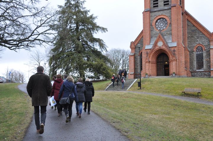 Avslutningen på visitationen äger rum i Åtvids stora kyrka. Foto: Katarina Sandström Blyme