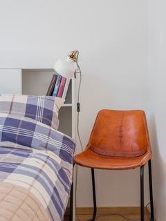 Visningslägenhet i Kabelverket 9, 2 rok 54 kvm, sovrum. Foto: Gustav Kaiser/Familjebostäder