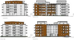 Bygglov beviljat för flerbostadshus med 31 lägenheter vid korsningen Storgatan och Östra Esplanaden. Illustration Arkinova.
