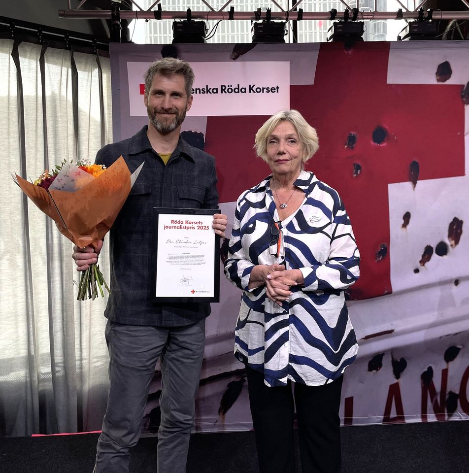Per Elinder Liljas, vinnare av Röda Korsets journalistpris 2025