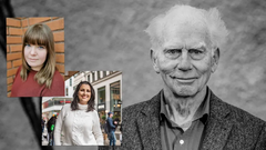 Johan Cullberg och årets två stipendiater, Jennifer Sjödin och Ana Rita Vieira Monteiro.