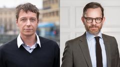 Henrik Oxfall, plastexpert på IKEM, och Nils Hannerz, näringspolitisk chef på IKEM, anser att regeringen ska avskaffa plastskatten i budgeten för 2023. Foto: Bengt Säll