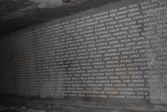 Namn på personer som mördades  under Förintelsen. Foto: Norrköpings kommun