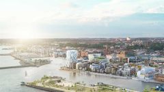 Lansering av ny rapport: Hållbar vattenförsörjning i urbana miljöer. Bilden visar Oceanhamnen i Helsingborg där innovativa VA-lösningar tillämpas.
