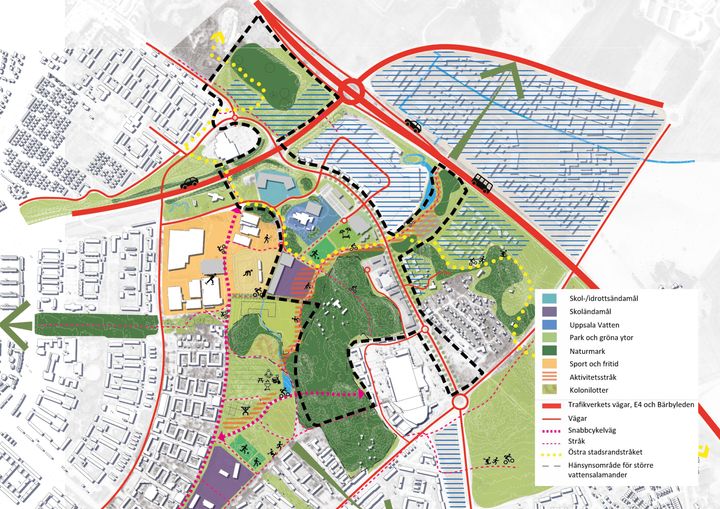 Utvecklingsplan Gränby - en framtidsbild över hur Gränby kan utvecklas som stadsnod.