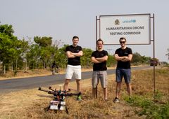 Teamet från Everdrone på plats i Malawi för att genomföra testflygningar med autonoma drönare i humanitärt syfte.
Från vänster:
Mats Sällström, CEO 
Maciek Drejak, CTO
Emil Granberg, Technical Developer
Datum: 2017-10-10