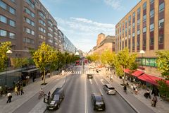 Visionsbild Vasagatan norrut, vy från Klarabergsgatan, efter ombyggnationen. Bild Sweco Architects