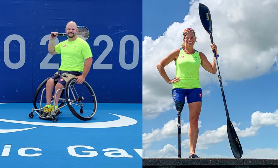 Rutinerade Svenska Fanbärare Vid Paralympics Invigningen Svenska Parasportförbundet Och