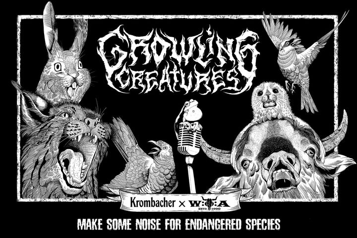 The Growling Creatures - the first metal band featuring endangered animals. Presented by Krombacher and the Wacken Open Air, the newcomers are making some noise for endangered species protection.