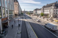 Nya Vasagatan vid Stockholms Centralstation, riktning söderut. Foto Lennart Johansson