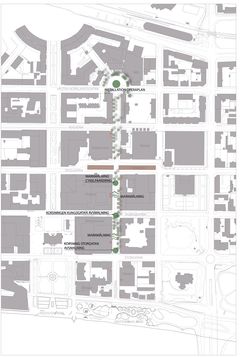 Skissen visar det som händer längs Vasagatan inom ramen för projektet Street moves.
