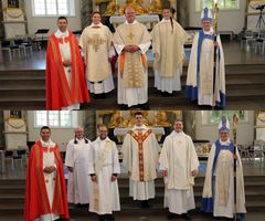 Fem präster och två diakoner vigdes för tjänst i Svenska kyrkan och Göteborgs stift söndagen den 14 juni, uppdelat på två vigningar eftersom endast 50 personer får samlas. (Foto: Torgny Lindén)