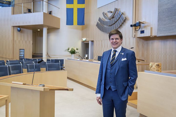 Talman Andreas Norlén. Foto: Anders Löwdin/Sveriges riksdag.