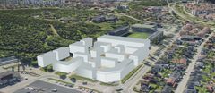 Volymskiss över planområdet.