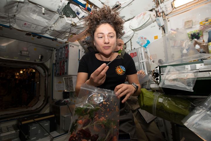 Jessica Meir ombord på den internationella rymdstationen ISS. Foto: NASA