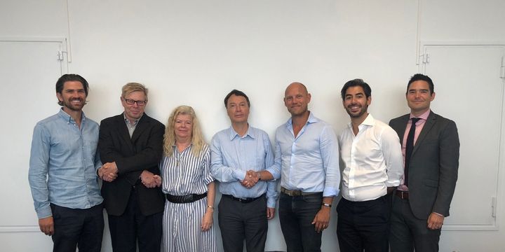 EMG:s grundare tillsammans med Ingvar Dyrseth, Eva Axelsson Engström, Stefan Engström och Parham Benisi