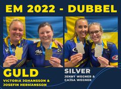 EM-guld till Victoria Johansson och Josefin Hermansson. Silver till Jenny Wegner och Cajsa Wegner.