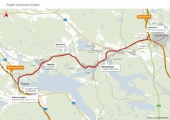 Karta Projekt Söderhamn- Kilafors med åtgärder