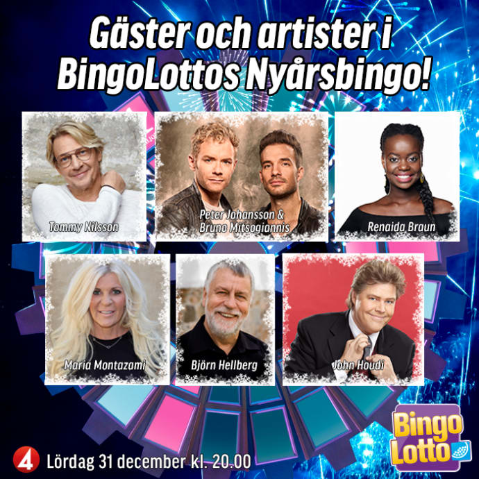 Gäster Och Artister I Bingolottos Nyårsbingo! | Bingolotto