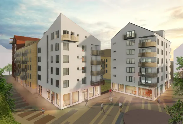 Stångåstaden kommer att bygga totalt 290 lägenheter i kvarteret Lugnet i Ebbepark.