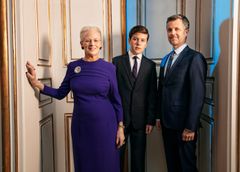 H.M. Drottning Margrethe, H.K.H. Kronprins Frederik och H.K.H. Prins Christian. Foto Per Morten Abrahamsen