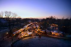 Julmarknaden på Skansen från Seglora kyrka. Foto: Richard von Hofsten