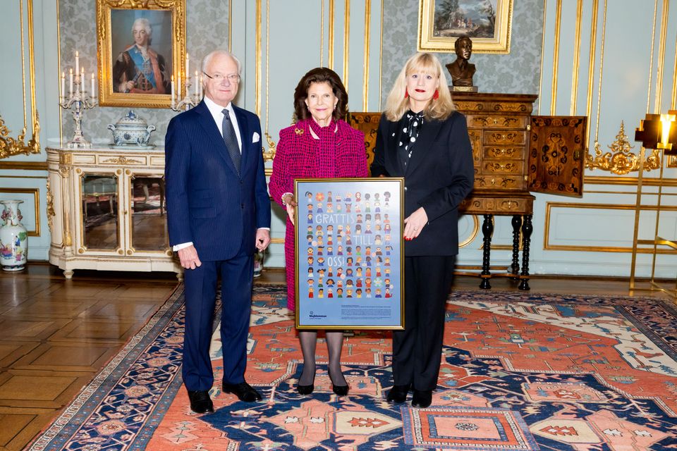 Drottningens 80-årsmottagning deras Majestäter och Åse Henell 