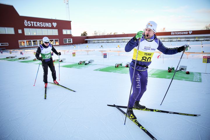 Zebastian Modin gör sista träningen tillsammans med nye guiden Emil Jönsson inför tävlingspremiären i Östersund den 15 januari.