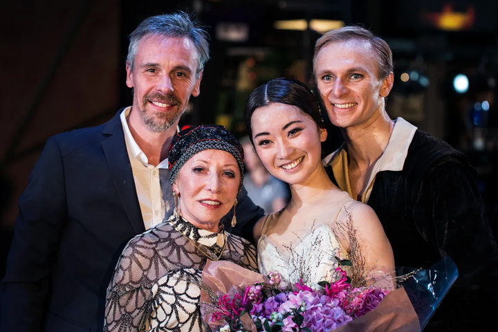 Fotograf: Izabella Englund. På bilden: Nicolas le Riche, balettchef Kungliga Operan, Natalia Makarova, koreograf, Haruka Sassa och Dawid Kupinski, Kungliga Baletten.
